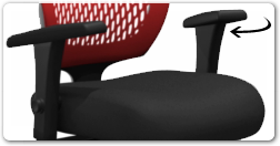 Diagram showing armrest rotation
