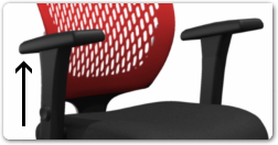 Diagram of backrest height adjustment