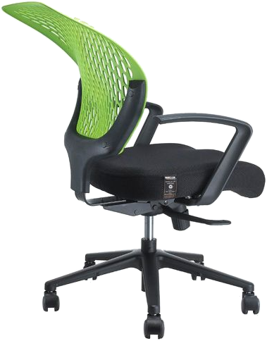 Airopedic chair with green mesh backrest